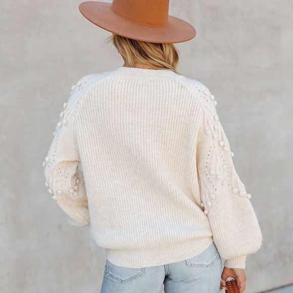 LAST ONE - ARENA KNIT POM SWEATER - Picture 6 of 11